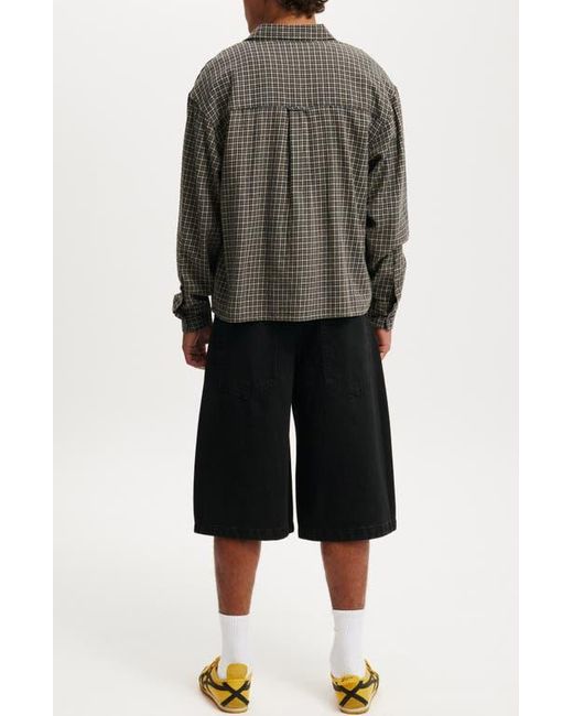 Cotton On Black Y2K Super Baggy Jort for men