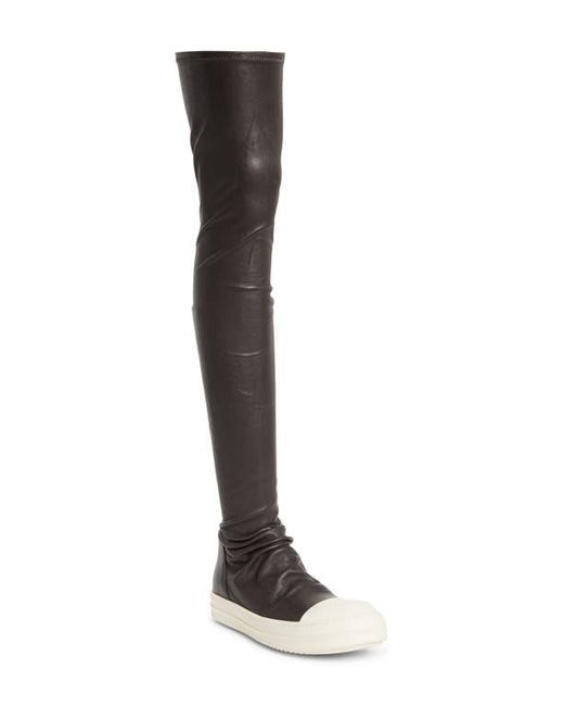 Rick Owens Black Stocking Sneaks Thigh High Sneaker