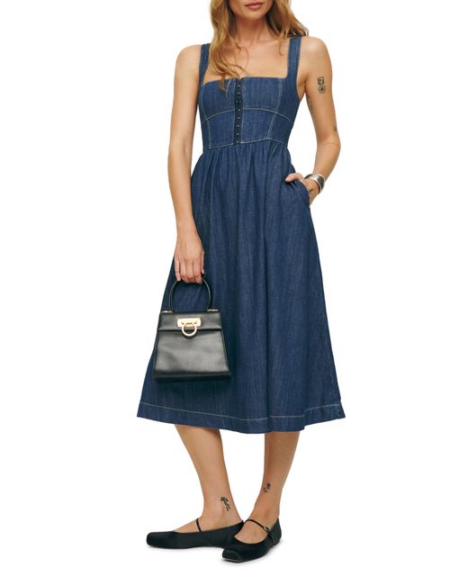 Reformation Blue Tagliatelle Denim Dress