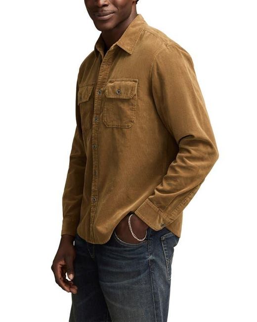 Lucky Brand Brown Cotton Corduroy Button-Up Utility Shirt for men