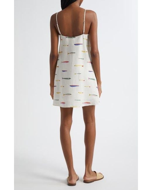 STAUD Laura Linen Minidress in White | Lyst