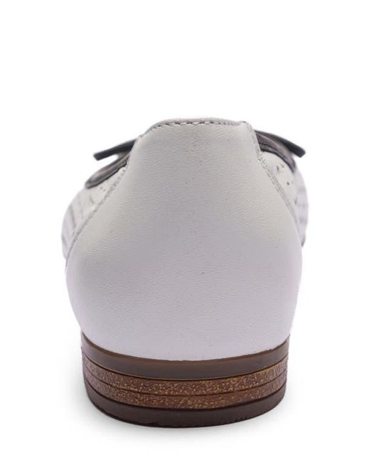 Ara White Sangria Cap Toe Flat