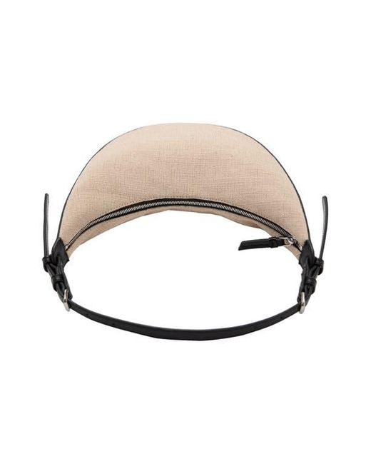 Mango Natural Mini Oval Linen Blend Shoulder Bag