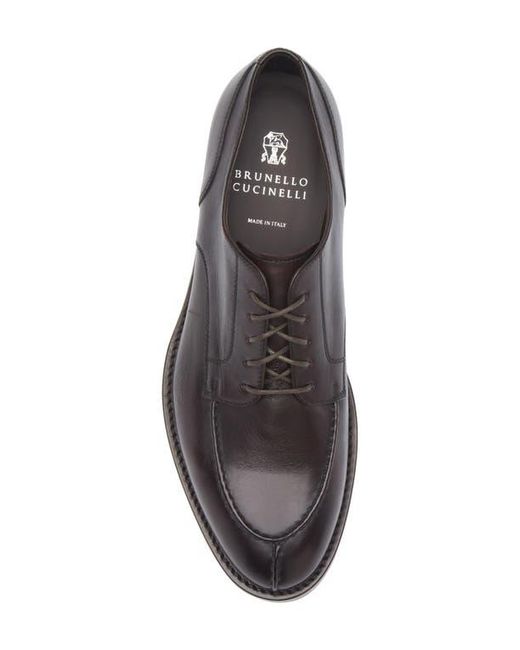 Brunello Cucinelli Black Apron Toe Derby for men