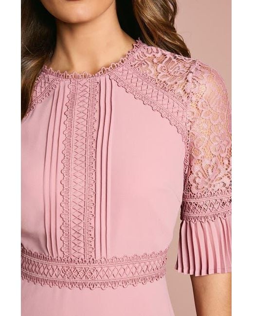 Coast Pink Lace Insert Midi Dress