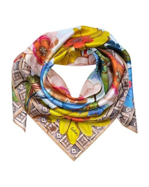 Echo Blue Tropical Floral Square