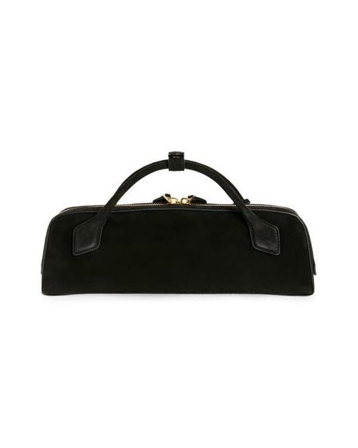 Alaïa Le Teckel Suede East/West Clutch in Black | Lyst