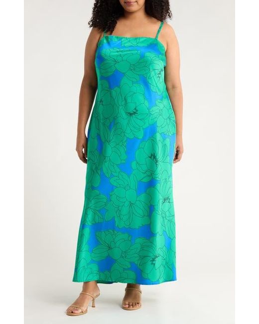 green emerald velvet dress Waterlilly Floral Dixie Split Neck Shift Dress LT-BLUE-MULT / S by Sugarlips