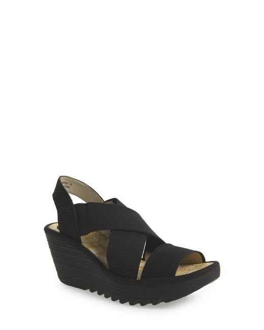 fly black wedge sandals