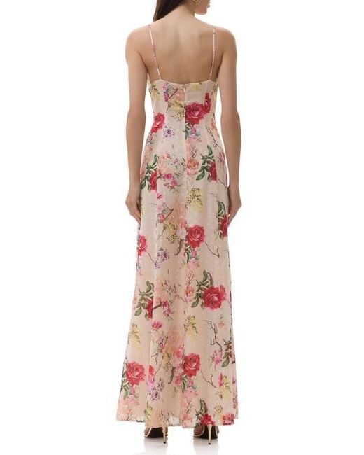 AFRM Multicolor Lovette Floral Chiffon Gown