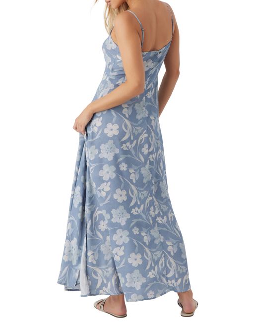 O'neill Sportswear Blue Ainsley Floral Maxi Dress