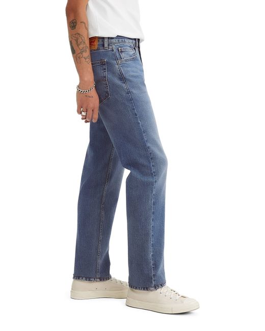 Levi's Blue 505 Relaxed Straight Leg Jeans for men