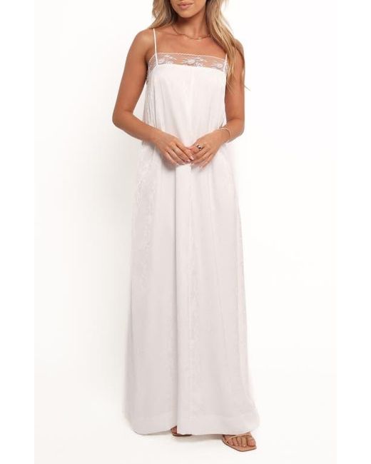 Petal & Pup White Alisha Floral Jacquard Maxi Dress