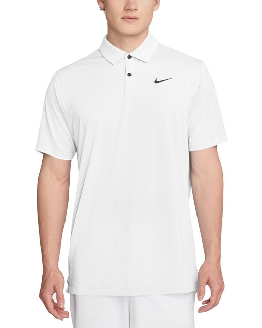 Nike White Dri-fit Jacquard Golf Polo for men