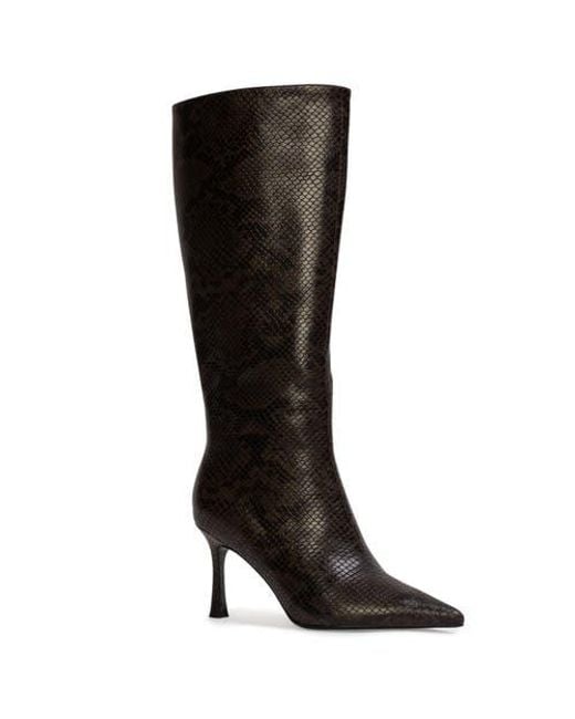 Black Suede Studio Black Draya 80 Snake Boot