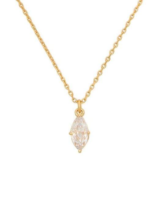 Kate Spade Metallic Signature Solitaire Cubic Zirconia Pendant Necklace