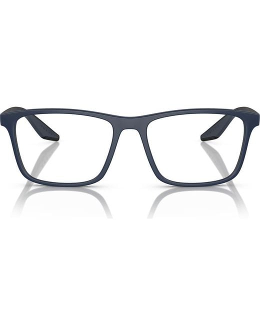 Prada Linea Rossa Blue 56Mm Pillow Optical Glasses for men