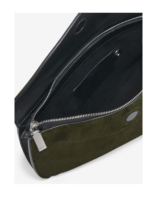 Alexander McQueen Black Large T-Bar Suede Sling Bag