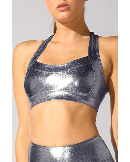 Heroine Sport Blue Cutout Racerback Sports Bra