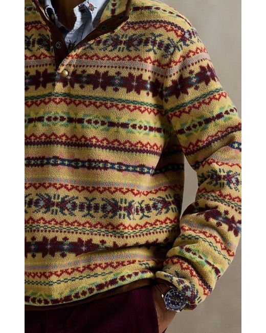 Polo Ralph Lauren Gray Fair Isle Fleece Pullover for men