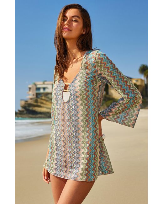 Becca Gray Rainbow Beach Knit Cover-up Tunic