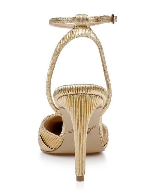 Badgley Mischka Metallic Enid Ankle Strap Pointed Toe Pump