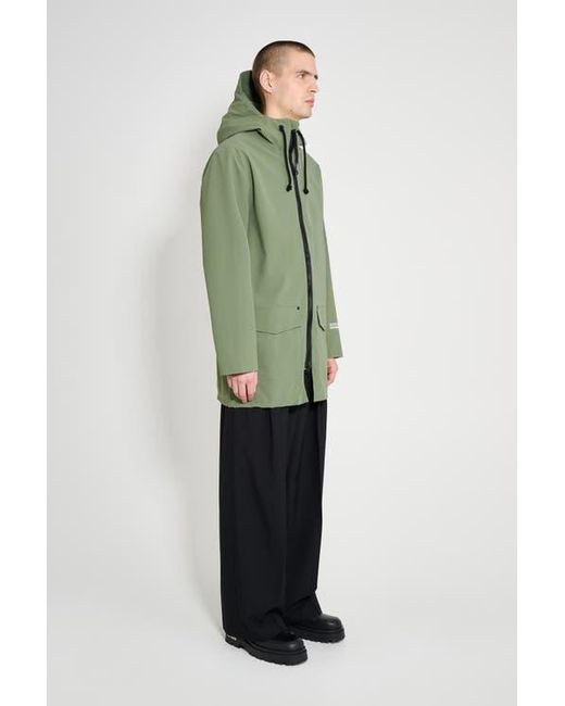Stutterheim Green Stockholm Patch Matte Raincoat