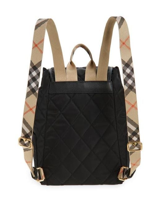 Burberry Black Horseshoe Quilted Nylon Backpack