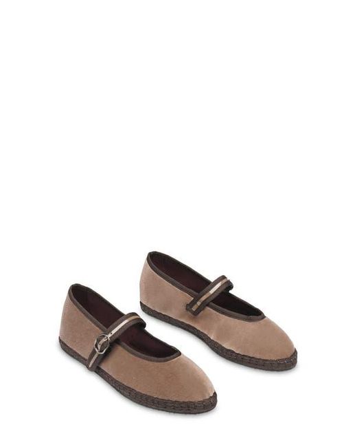 Flabelus White Pierre Mary Jane Flat