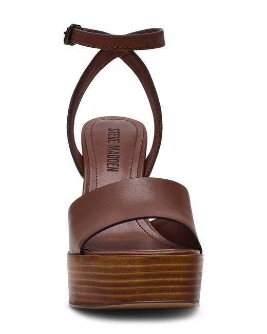 Steve Madden Brown Floria Platform Ankle Strap Sandal