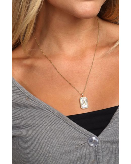 Melinda Maria Natural Love Letters Double Sided Mother-of-pearl Initial Pendant Necklace