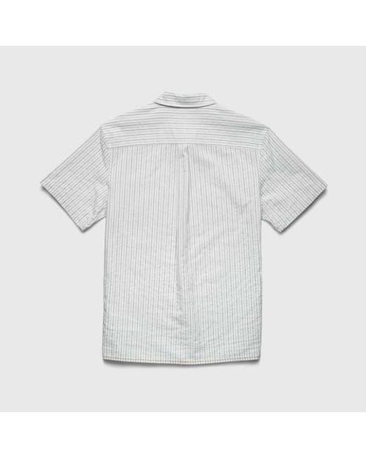 Surfside Supply White Joseph Crinkle Stripe Shirt for men