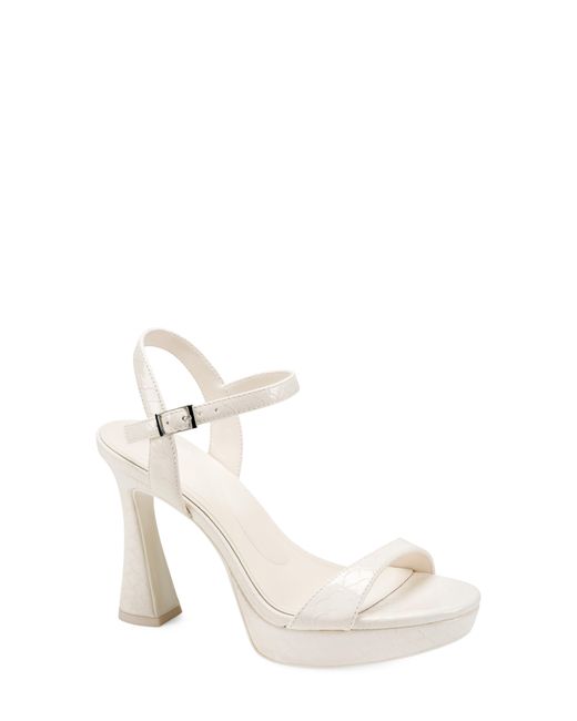 DKNY White Cherish Ankle Strap Platform Sandal