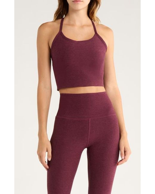 Beyond Yoga Purple Space Dye Slim Racerback Crop Tank