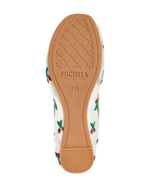 Fuchsia White Mesh Cherry Flat