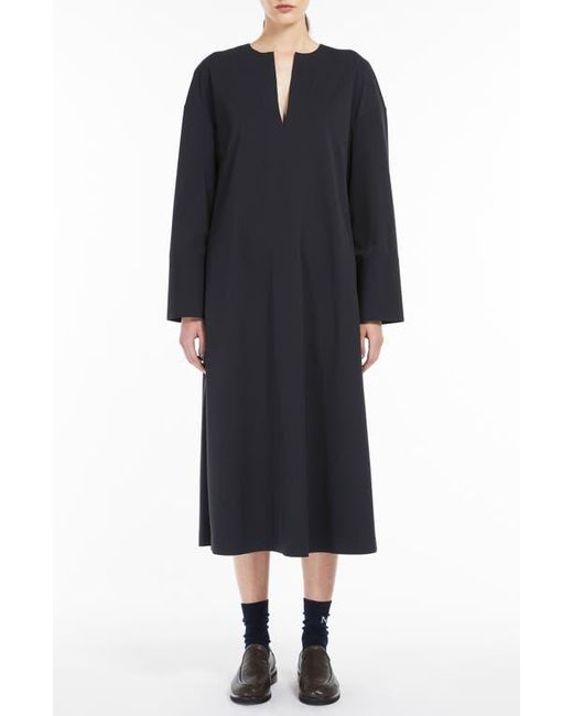 max mara long sleeve dress Max Mara | Woman - Washed silk canvas dress - Ultramarine