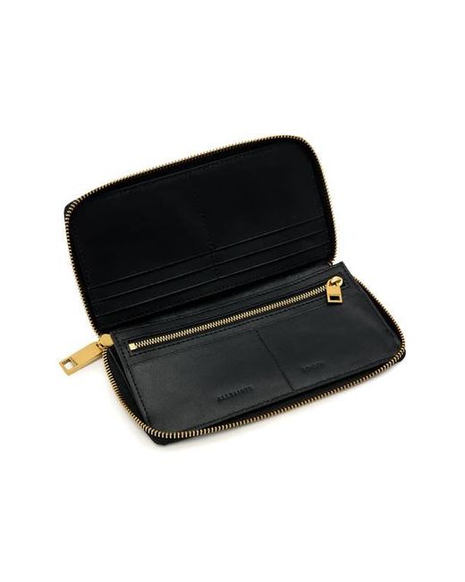 AllSaints Black Lena Zip Wallet