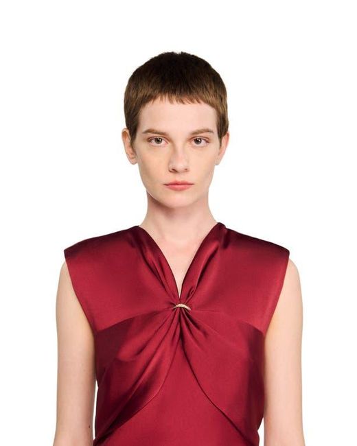Sandro Red V-Neck Maxi Dress