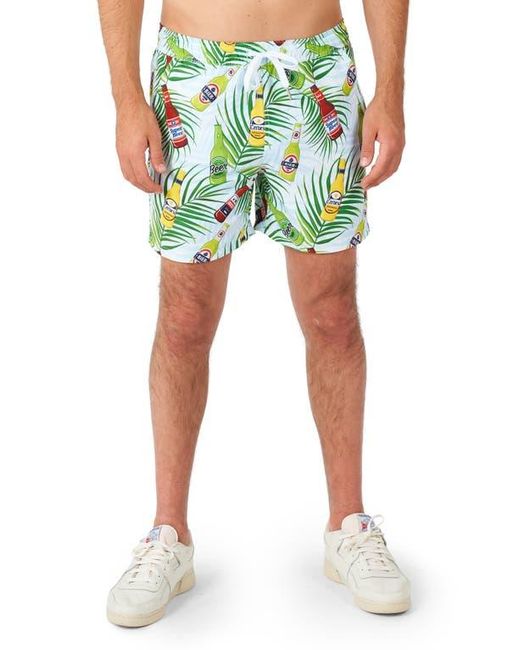 Opposuits Green Tropical Beers Button-Up Shirt & Drawstring Shorts Set for men