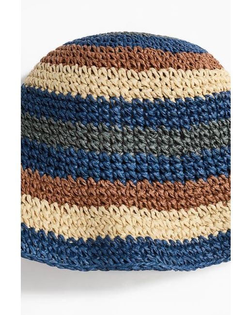 H&M Blue Straw Bucket Hat