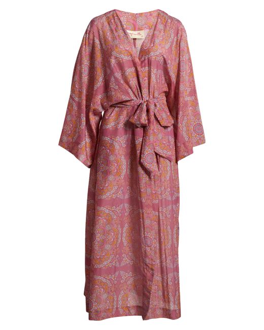 Papinelle Pink Ines Cotton & Silk Robe
