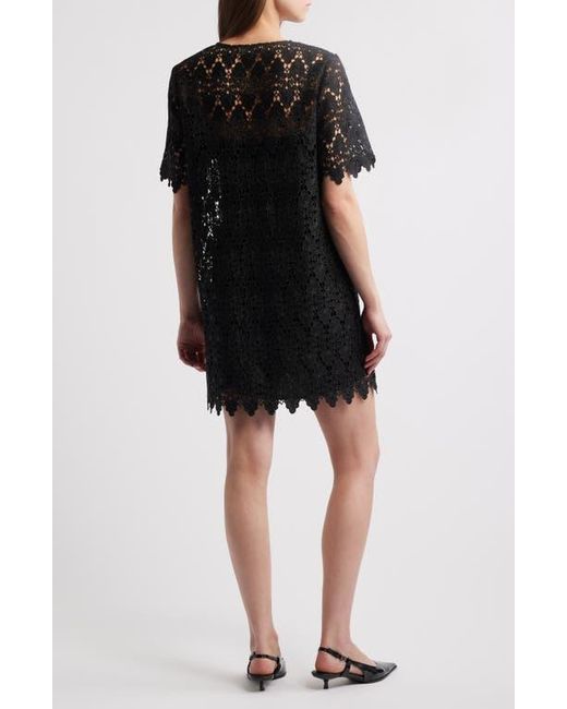 FRAME Black The Lace Button Front Dress