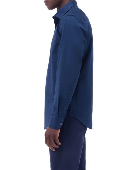 Bugatchi Blue Jimmy Ooohcotton Solid Button-Up Shirt for men