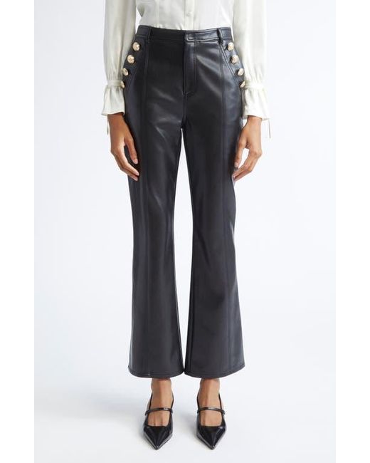 Cinq À Sept Blue Crop Faux Leather Pants