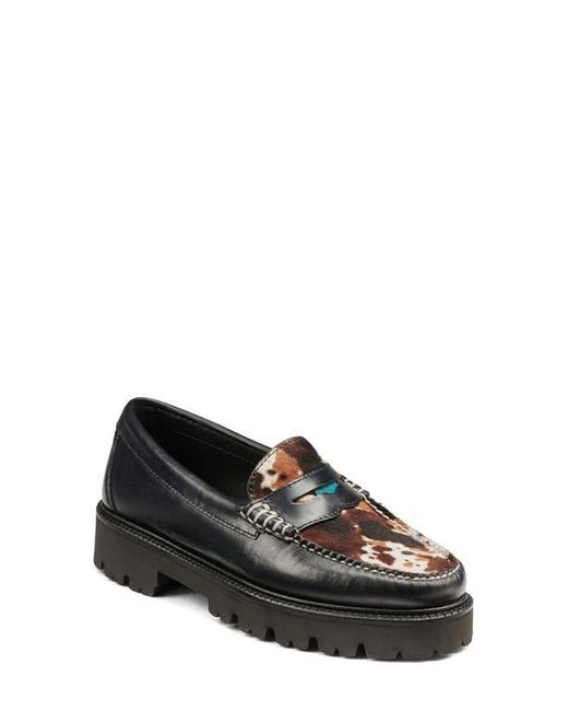 G.H.BASS Black Whitney Super Lug Sole Penny Loafer