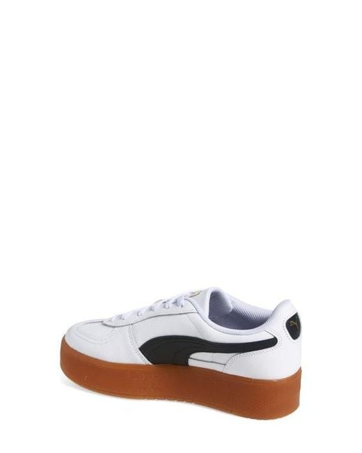 PUMA White Palermo Elevata Platform Sneaker