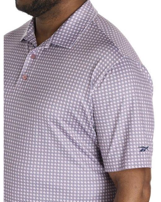 Reebok Purple Big & Tall Basketweave Performance Polo Shirt for men
