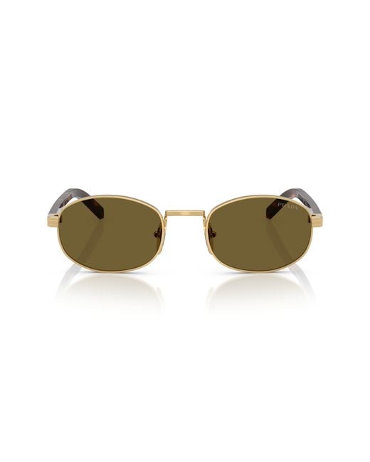 Prada Brown 52Mm Oval Sunglasses