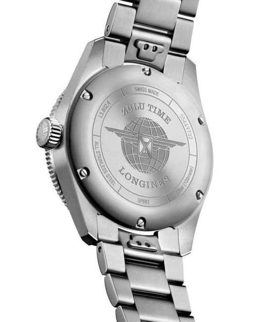 Longines Gray Spirit Zulu Bracelet Watch, 39Mm for men