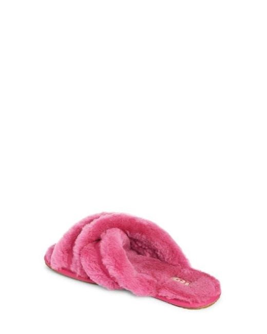 Ugg Pink Scuffita Genuine Shearling Slide Slipper
